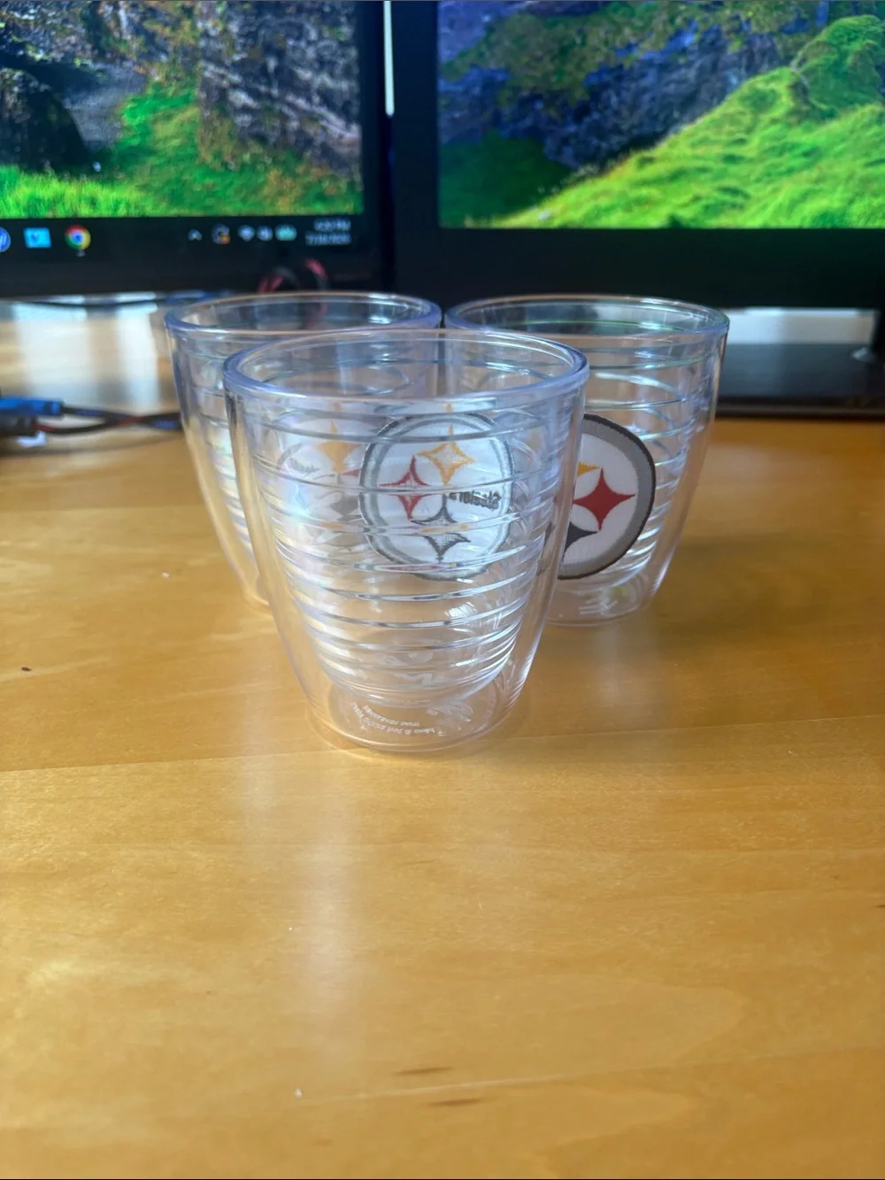 tervis Clear Double-Wall Tumbler with Steelers Patch - Yellow, Red, Black